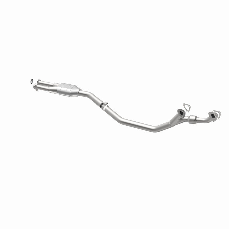 MagnaFlow 23558 epa direct-fit catalytic converter, opposite rear three-quarter view of the turntable spin