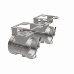 MagnaFlow 10805 exhaust part, opposite front three-quarter view of the turntable spin