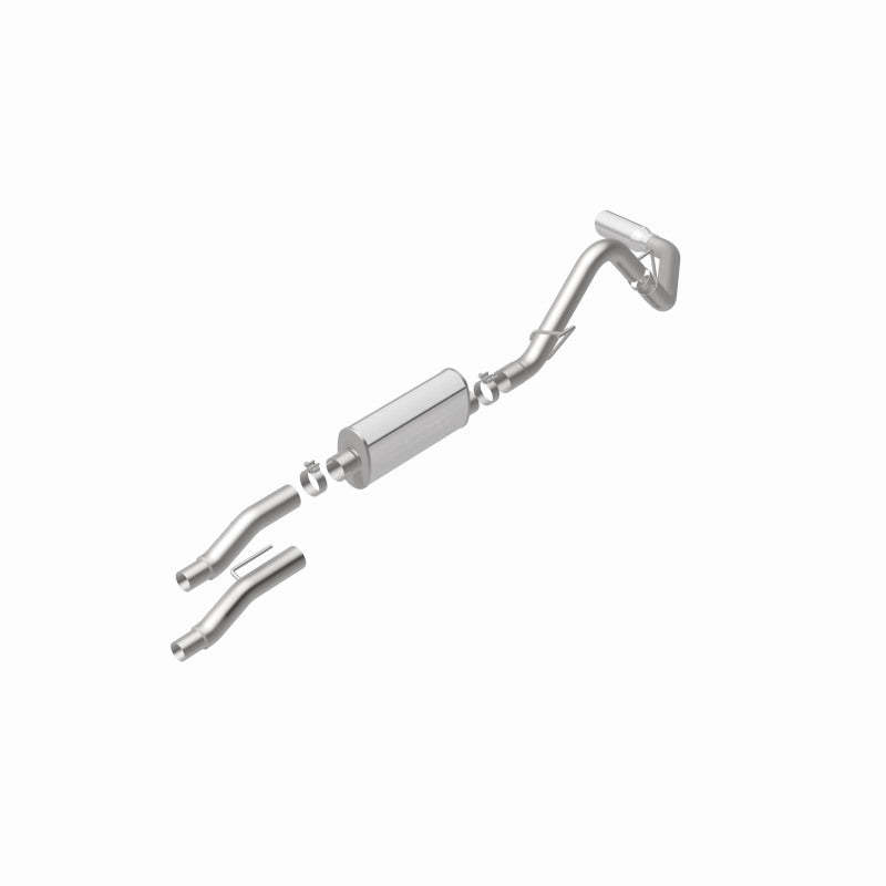MagnaFlow 15000 street series cat-back exhaust, rear view of the turntable spin