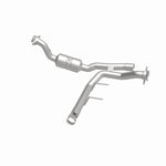 MagnaFlow 52592 oem grade direct-fit catalytic converter, side view of the turntable spin