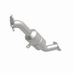 MagnaFlow 444307 carb direct-fit catalytic converter, front three-quarter view of the turntable spin