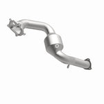 MagnaFlow 52315 oem grade direct-fit catalytic converter, opposite front three-quarter view of the turntable spin