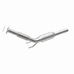 MagnaFlow 49990 oem grade direct-fit catalytic converter, front three-quarter view of the turntable spin