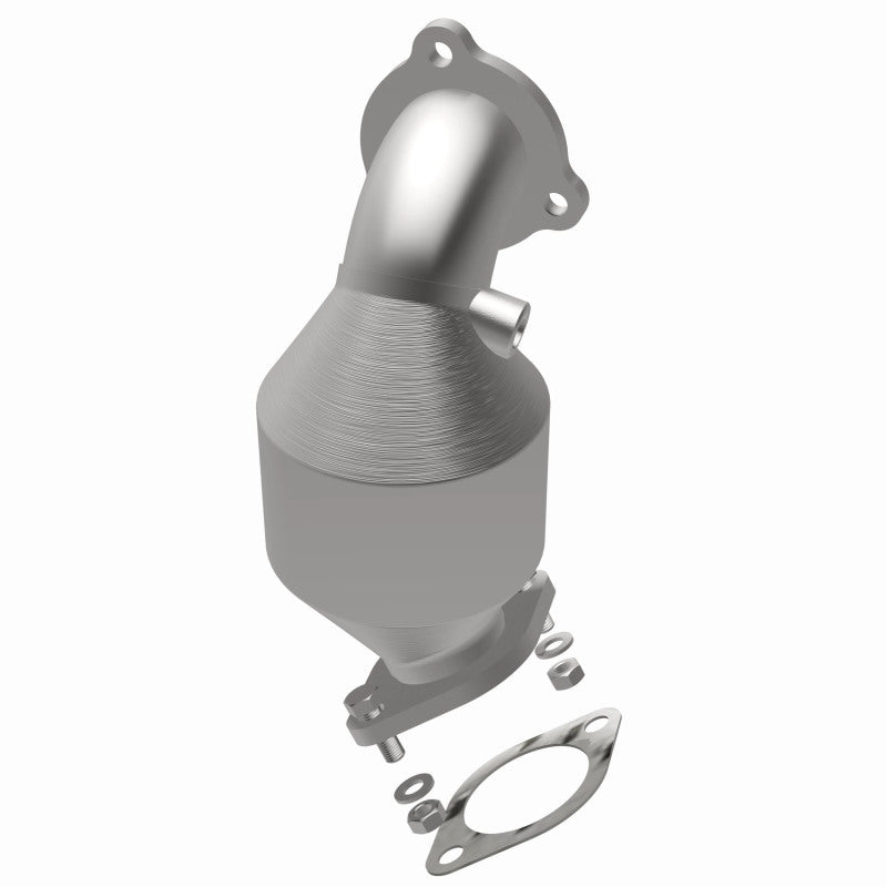MagnaFlow 52882 oem grade direct-fit catalytic converter, opposite rear three-quarter view of the turntable spin