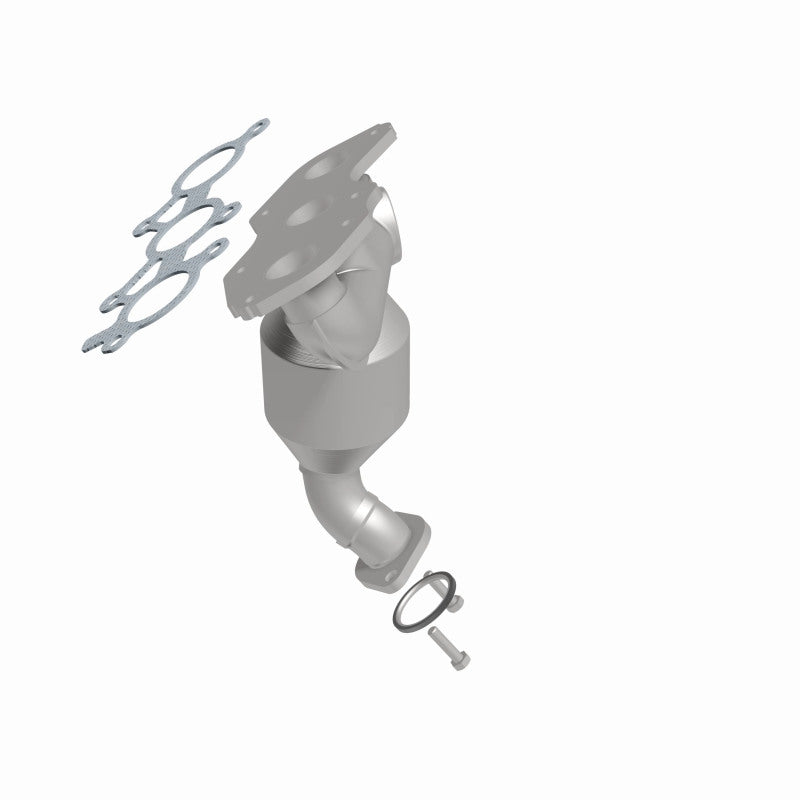 MagnaFlow 52548 oem grade manifold converter, side view of the turntable spin
