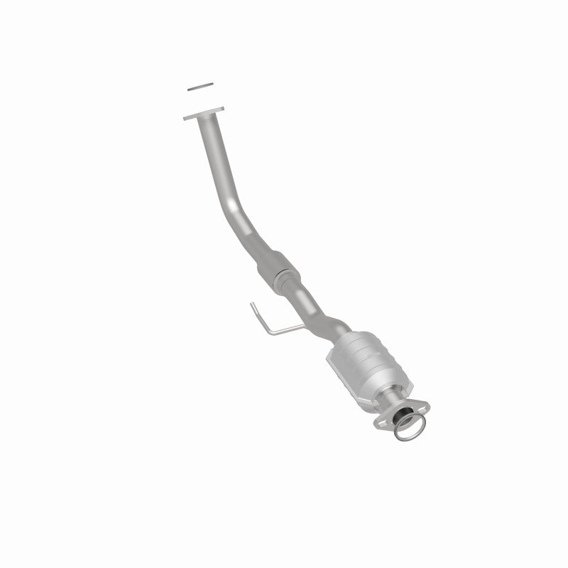 MagnaFlow 357801 carb direct-fit catalytic converter, rear three-quarter view of the turntable spin