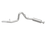 MagnaFlow 16390 competition series cat-back exhaust, side view of the turntable spin