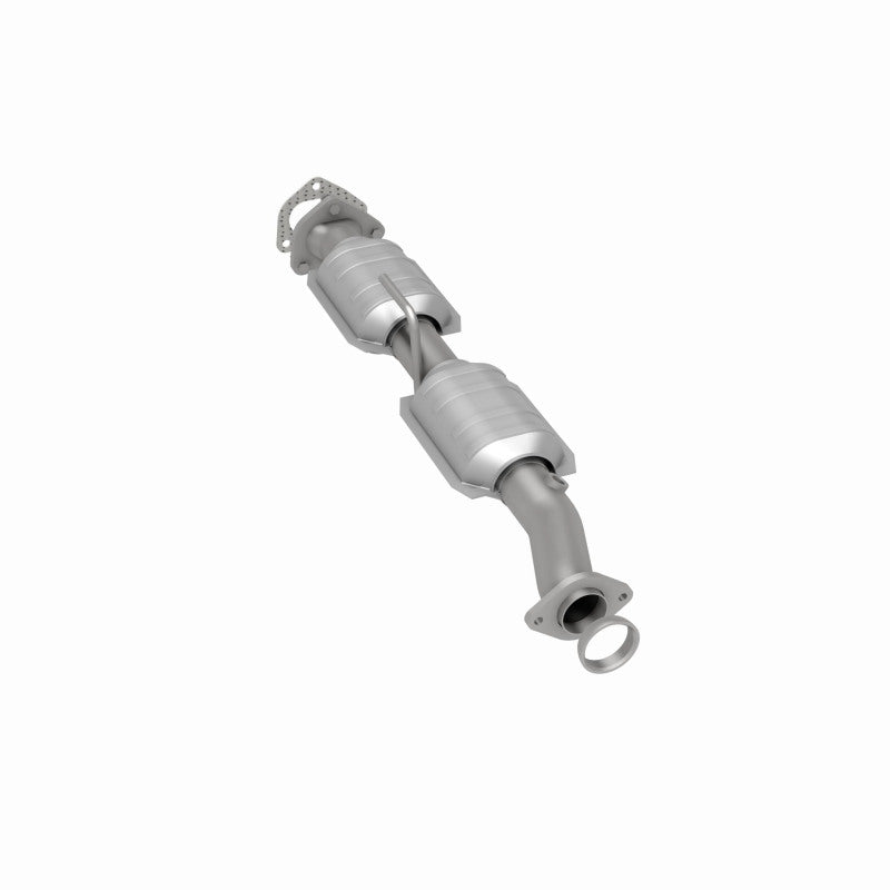 MagnaFlow 23541 hm grade direct-fit catalytic converter, rear three-quarter view of the turntable spin