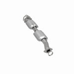 MagnaFlow 23541 hm grade direct-fit catalytic converter, rear three-quarter view of the turntable spin