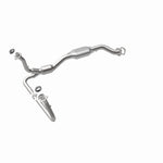 MagnaFlow 23139 hm grade direct-fit catalytic converter, front three-quarter view of the turntable spin