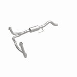 MagnaFlow 49473 oem grade direct-fit catalytic converter, front three-quarter view of the turntable spin