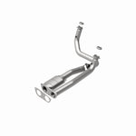 MagnaFlow 93607 hm grade direct-fit catalytic converter, rear view of the turntable spin