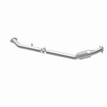 MagnaFlow 93993 hm grade direct-fit catalytic converter, opposite rear three-quarter view of the turntable spin