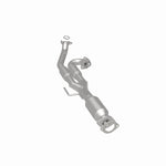 MagnaFlow 93669 hm grade direct-fit catalytic converter, rear three-quarter view of the turntable spin