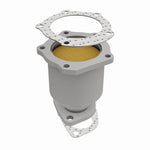 MagnaFlow 49323 oem grade direct-fit catalytic converter, front three-quarter view of the turntable spin