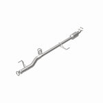 MagnaFlow 52573 oem grade direct-fit catalytic converter, rear view of the turntable spin