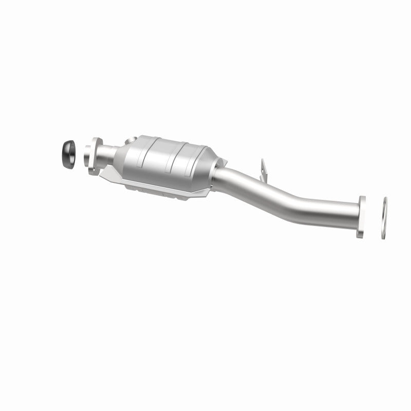 MagnaFlow 23874 hm grade direct-fit catalytic converter, opposite rear three-quarter view of the turntable spin