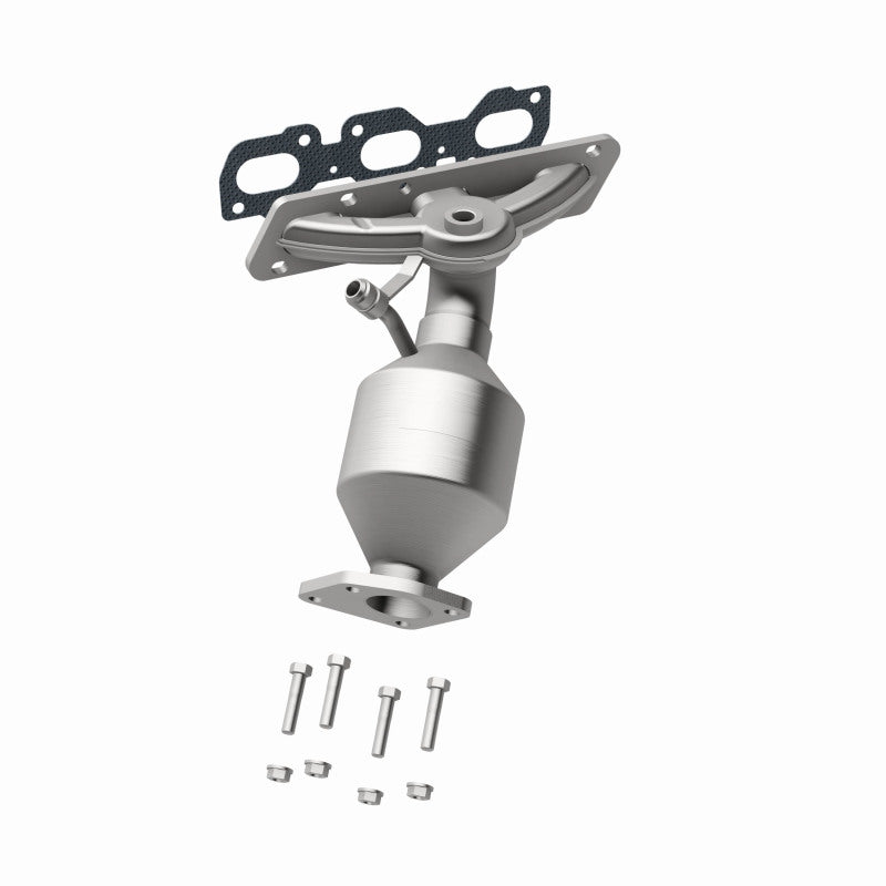 MagnaFlow 50494 hm grade manifold converter, rear three-quarter view of the turntable spin