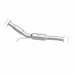 MagnaFlow 24229 hm grade direct-fit catalytic converter, side view of the turntable spin