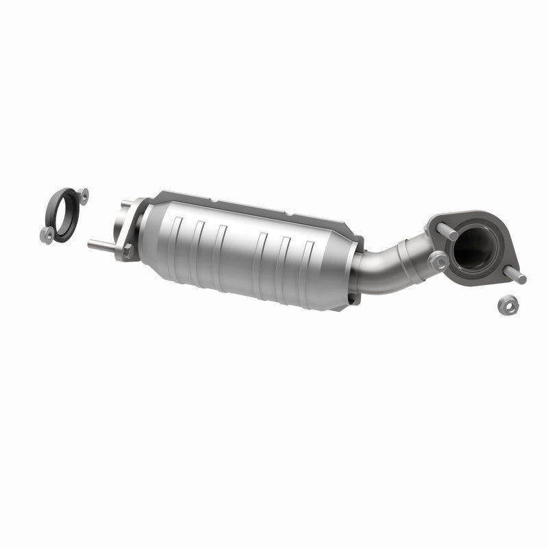 MagnaFlow 24403 hm grade direct-fit catalytic converter, opposite rear three-quarter view of the turntable spin
