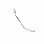 MagnaFlow 52524 oem grade direct-fit catalytic converter, rear three-quarter view of the turntable spin