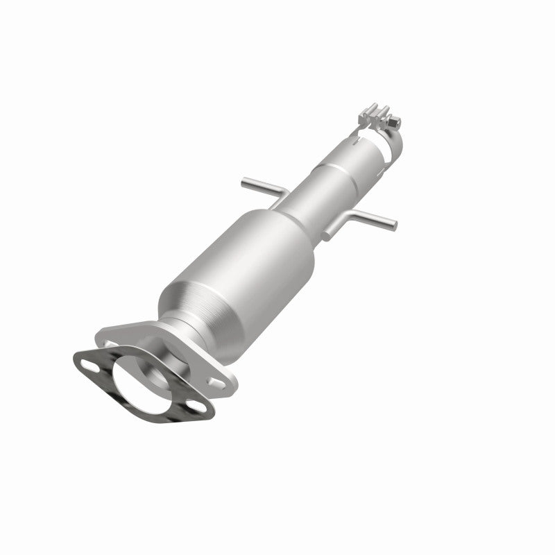 MagnaFlow 5571623 carb direct-fit catalytic converter, opposite front three-quarter view of the turntable spin