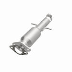 MagnaFlow 5571623 carb direct-fit catalytic converter, opposite front three-quarter view of the turntable spin