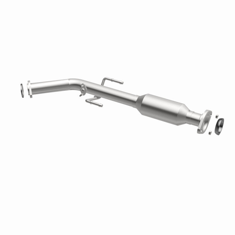 MagnaFlow 49932 oem grade direct-fit catalytic converter, opposite front three-quarter view of the turntable spin