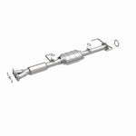 MagnaFlow 23897 hm grade direct-fit catalytic converter, front three-quarter view of the turntable spin