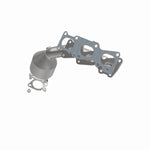 MagnaFlow 52310 oem grade manifold converter, front three-quarter view of the turntable spin