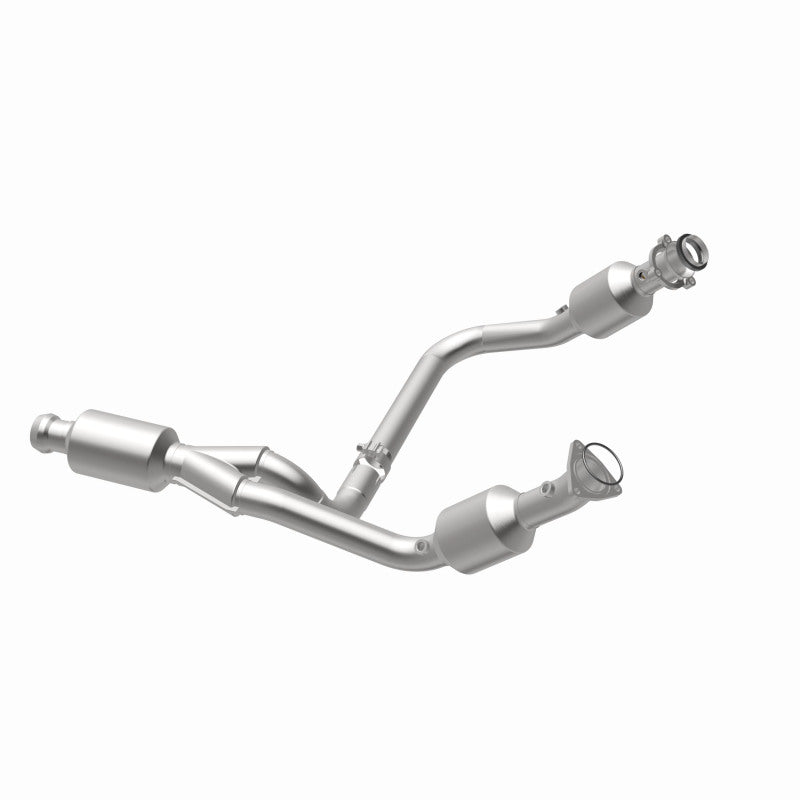 MagnaFlow 280424 oem grade direct-fit catalytic converter, opposite rear three-quarter view of the turntable spin
