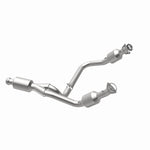 MagnaFlow 280424 oem grade direct-fit catalytic converter, opposite rear three-quarter view of the turntable spin