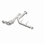 MagnaFlow 52592 oem grade direct-fit catalytic converter, opposite front three-quarter view of the turntable spin