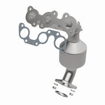 MagnaFlow 50687 hm grade manifold converter, opposite front three-quarter view of the turntable spin