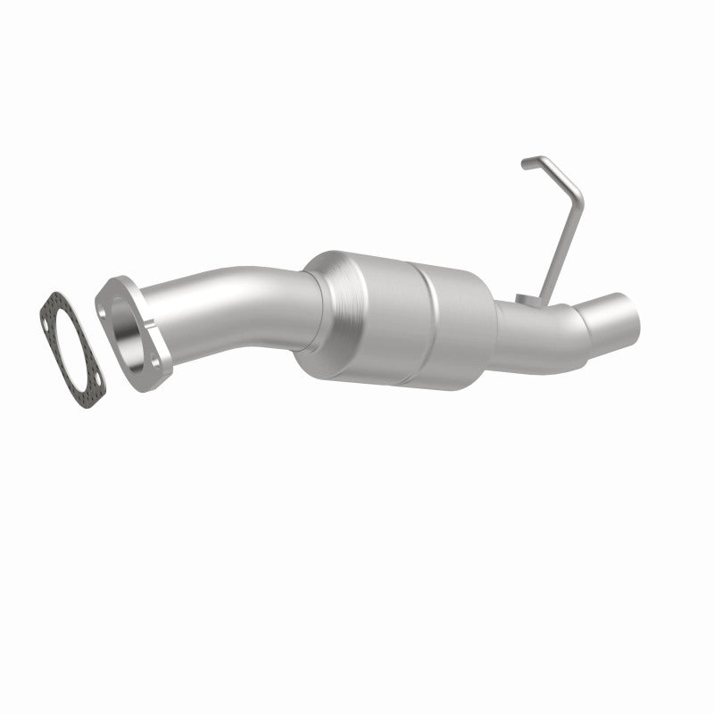 MagnaFlow 5451006 carb direct-fit catalytic converter, front three-quarter view of the turntable spin