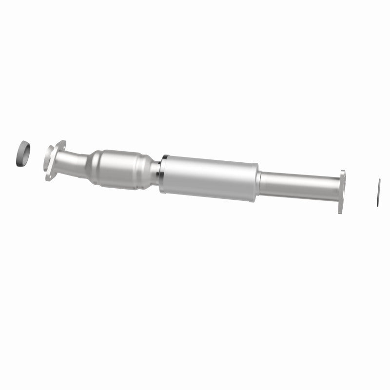 MagnaFlow 23618 epa direct-fit catalytic converter, side view of the turntable spin