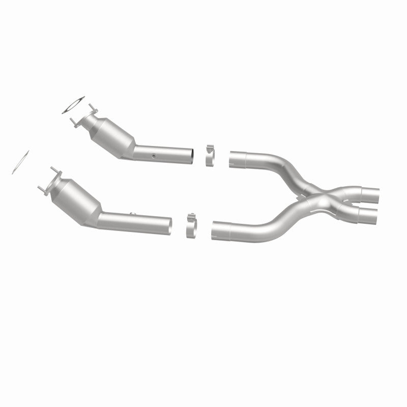 MagnaFlow 5561976 carb direct-fit catalytic converter, side view of the turntable spin