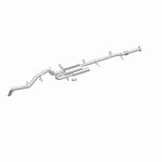 MagnaFlow 19648 overland series cat-back exhaust, front three-quarter view of the turntable spin