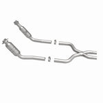 MagnaFlow 49977 oem grade direct-fit catalytic converter, side view of the turntable spin