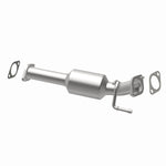 MagnaFlow 5571421 carb direct-fit catalytic converter, opposite rear three-quarter view of the turntable spin