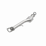 MagnaFlow 23147 hm grade direct-fit catalytic converter, opposite front three-quarter view of the turntable spin
