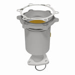 MagnaFlow 50212 hm grade direct-fit catalytic converter, rear three-quarter view of the turntable spin
