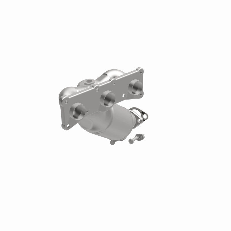 MagnaFlow 50291 hm grade manifold converter, opposite front three-quarter view of the turntable spin
