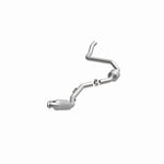 MagnaFlow 447263 carb direct-fit catalytic converter, opposite front three-quarter view of the turntable spin