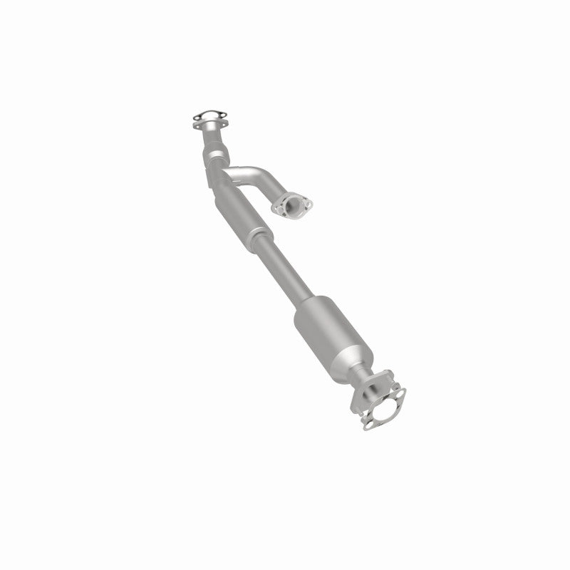MagnaFlow 5571534 carb direct-fit catalytic converter, rear three-quarter view of the turntable spin