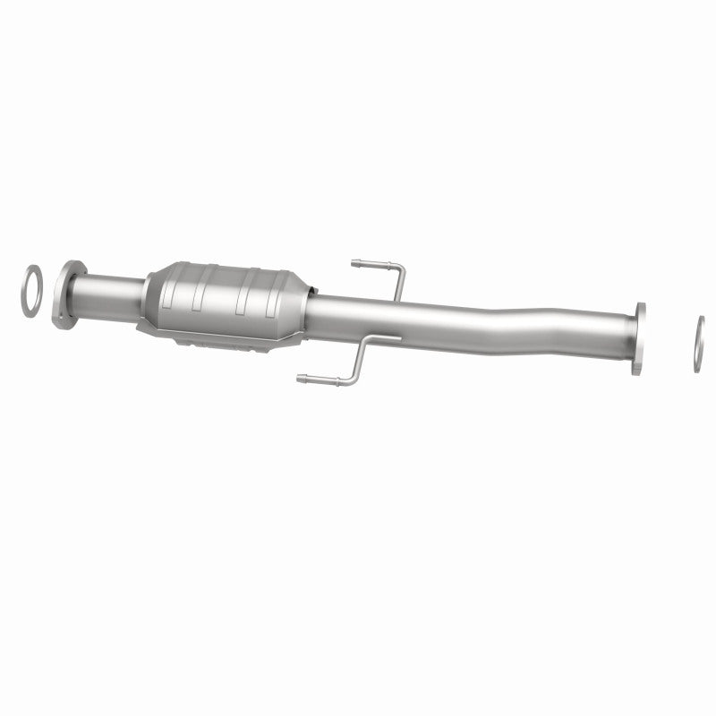 MagnaFlow 447218 carb direct-fit catalytic converter, side view of the turntable spin
