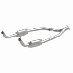 MagnaFlow 4551028 carb direct-fit catalytic converter, front three-quarter view of the turntable spin