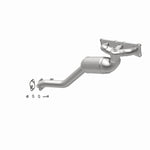 MagnaFlow 50290 hm grade manifold converter, opposite rear three-quarter view of the turntable spin