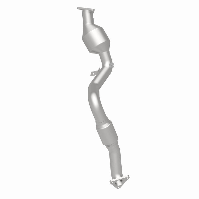 MagnaFlow 52586 oem grade direct-fit catalytic converter, rear three-quarter view of the turntable spin