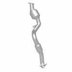 MagnaFlow 52586 oem grade direct-fit catalytic converter, rear three-quarter view of the turntable spin